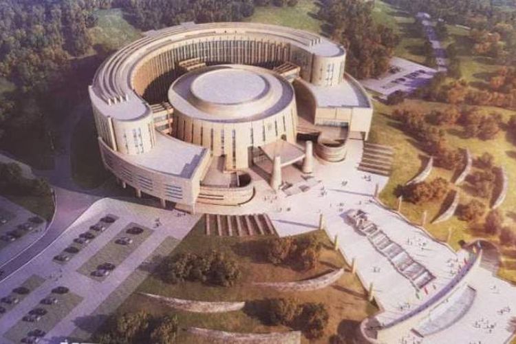 Gambar rencana bangunan gedung baru parlemen Zimbabwe yang pengerjaannya didanai China telah dimulai, Jumat (30/11/2018).