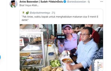 Anies Jawab Meme Makan di Warteg dengan Aturan Maksimal 20 Menit ...