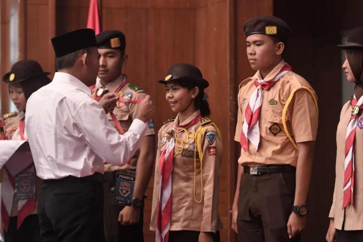 Mendikbud Muhadjir Effendy membuka Kemah Penguatan Karakter Melalui Pendidikan Kepramukaan (KEPAK) 2018, Senin (5/11/2018), di Padepokan Pencak Silat Taman Mini Indonesia Indah Jakarta.