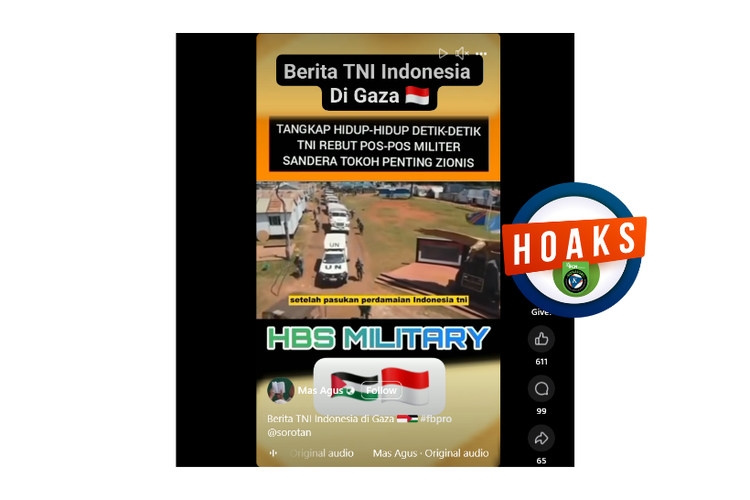 Hoaks, narasi TNI rebut pos militer Israel di Gaza
