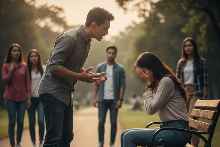 Ilustrasi bertengkar.