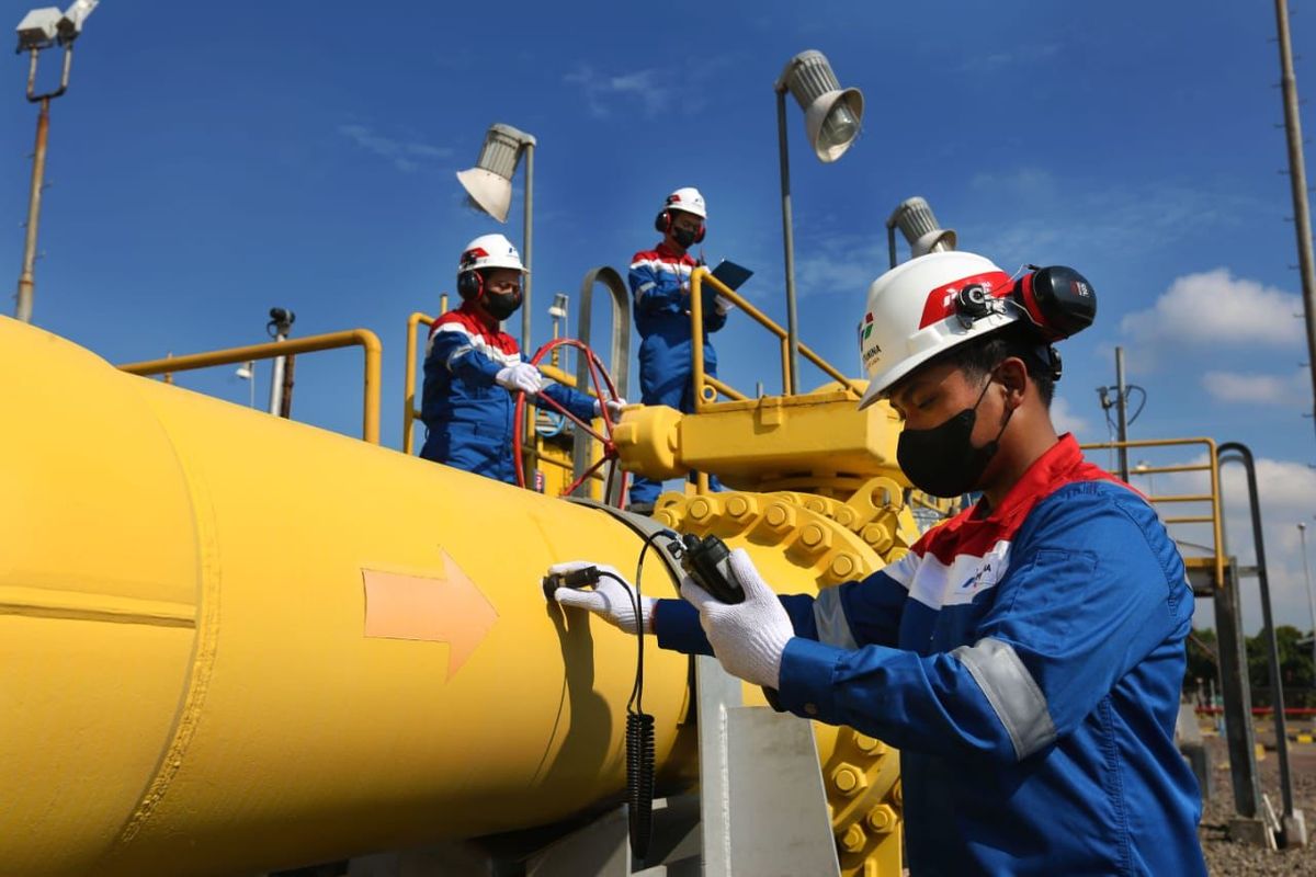 Ilustrasi aktivitas para pekerja PT Perusahaan Gas Negara Tbk (PGN).
