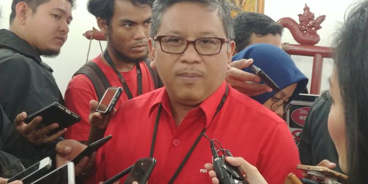 Sekjen PDI-P Hasto Kristiyanto di Kantor DPP PDI-P, Jakarta, Rabu (1/8/2018).