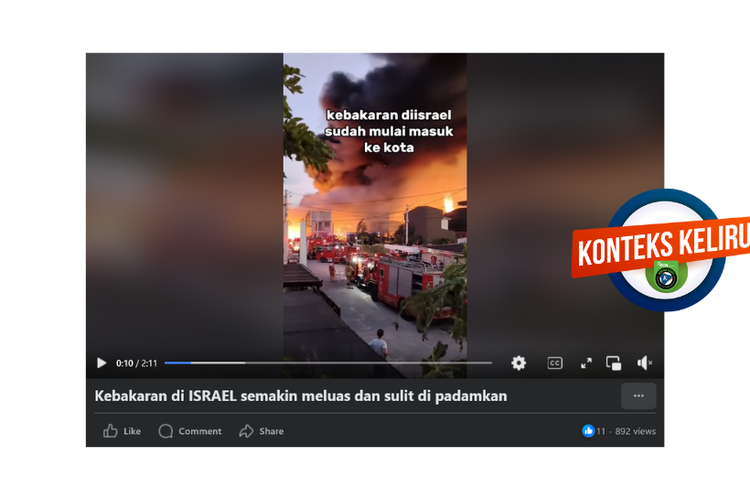 Video ini adalah kebakaran di Valenzuela, Filipina, bukan Israel