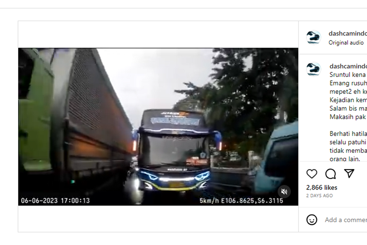 Video aksi ugal-ugalan bus Pandawa 87 
