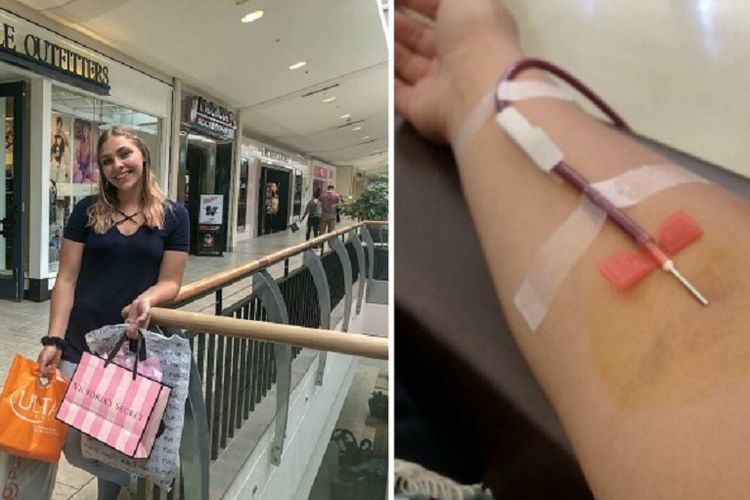 Carisa Barker (20) mengaku telah setahun terakhir menjadi pendonor plasma darah demi memenuhi hobi berbelanjanya.