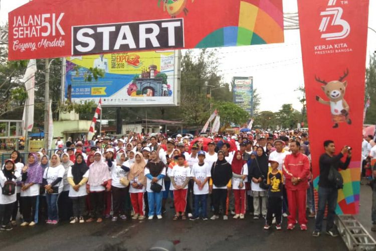 Funwalk BUMN di Bengkulu, Sabtu (18/8/2018).