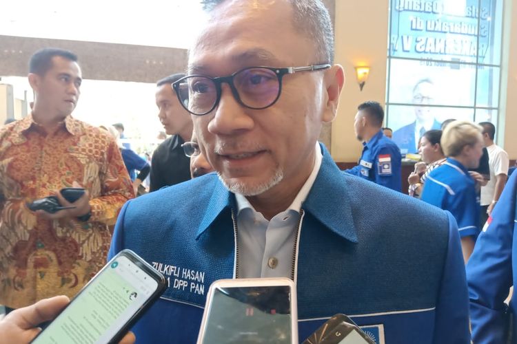Ketua Umum Partai Amanat Nasional (PAN) Zulkifli Hasan di Hotel Millennium, Tanah Abang, Jakarta, Sabtu (7/12/2019).