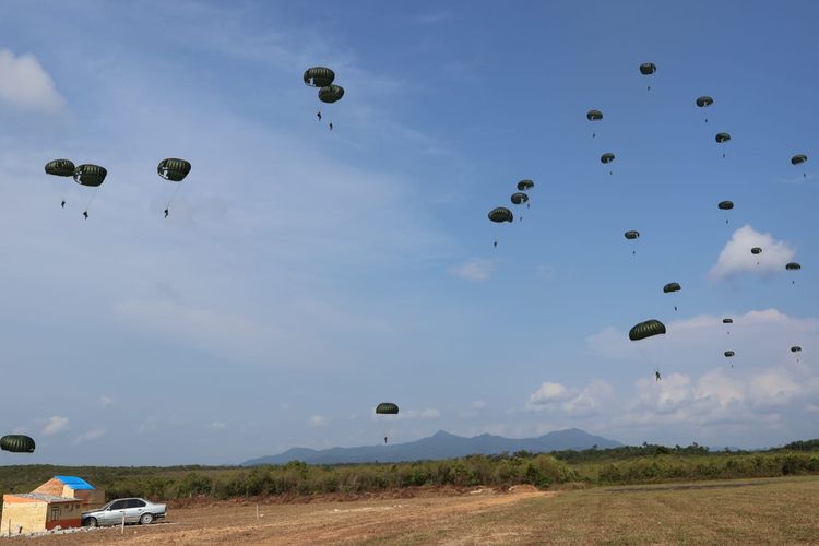 Latihan gabungan operasi Jalak Sakti dan Trisula Perkasa di Belitung, Senin (29/5/2023).