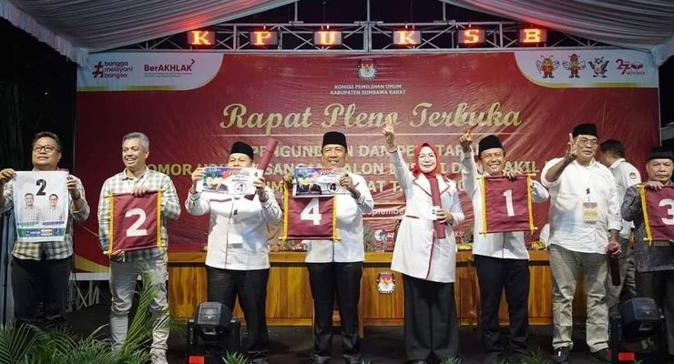 KPU Sumbawa Barat Tetapkan Nomor Urut Paslon Pilkada 2024