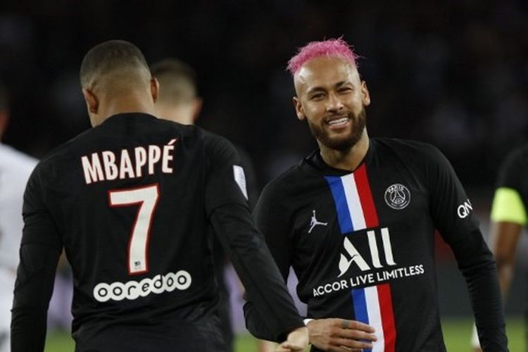 Kylian Mbappe dan Neymar tampil di laga PSG vs Montpellier pada Ligue 1 Perancis, Minggu (2/2/2020) dini hari WIB.