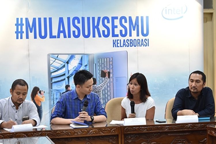 Marketing Director, Intel ANZ & South East Asia, Anna Torres (kedua dari kanan) dalam sesi tanya jawab ke media