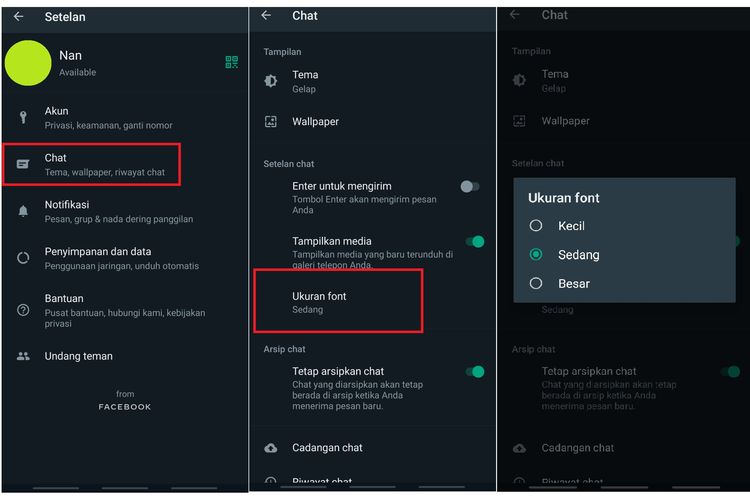 Cara Ubah Ukuran Huruf Whatsapp