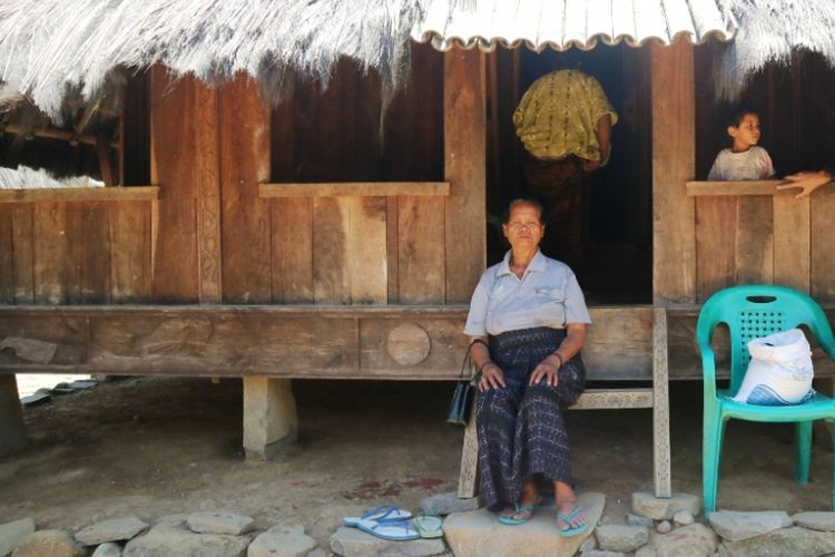 Beberapa rumah tinggal warga di Desa Adat Wologai, Ende, NTT, Minggu (14/10/2018).