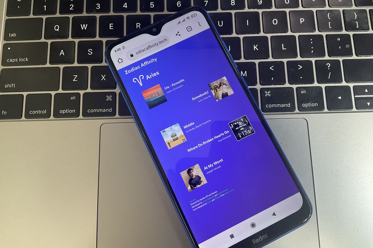 Playlist Spotify berdasar zodiak yang dibuat melalui website Zodiac Affinity.