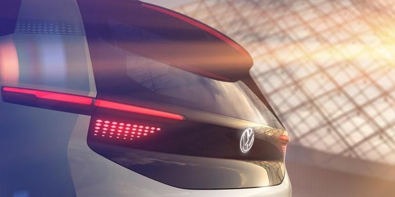 Teaser mobil lisrik Volkswagen yang akan meluncur di Paris Auto Show 2016.