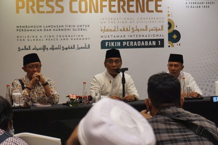 Pengurus Besar Nahdlatul Ulama (PBNU) akan menggelar Muktamar Internasional Fikih Peradaban. Acara tersebut akan digelar di Hotel Shangri-La Surabaya, Jawa Timur, Senin (6/2/2023).