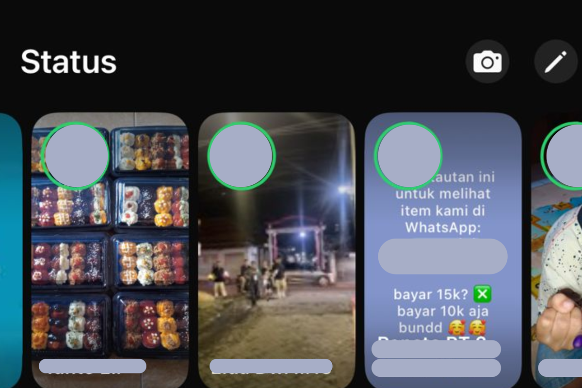 Ilustrasi tampilan Status WhatsApp terbaru