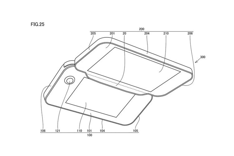 Gambar paten konsol genggam Nintendo yang mirip Nintendo DS