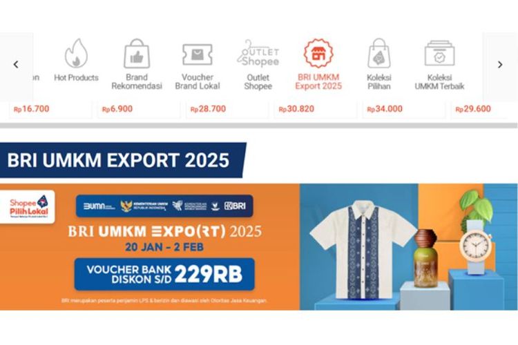 Promo BRI UMUM EXPO(RT) 2025 di e-commerce. 