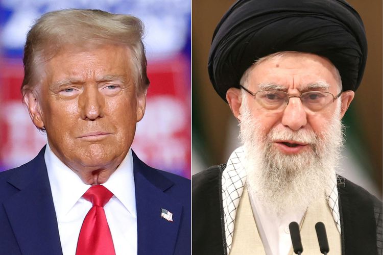Presiden Amerika Serikat Donald Trump (kiri) dan Pemimpin Tertinggi Iran Ayatollah Ali Khamenei (kanan).