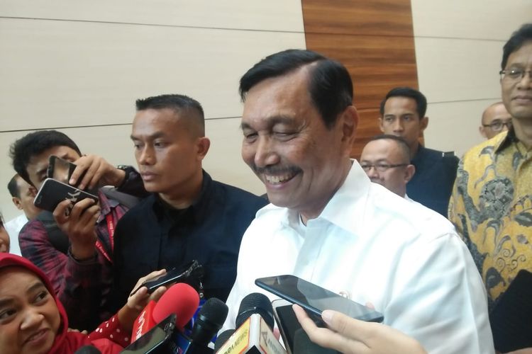 Menteri Koordinator Bidang Kemaritiman Luhut Binsar Pandjaitan di Kompleks Parlemen, Senayan, Jakarta, Selasa (25/6/2019).
