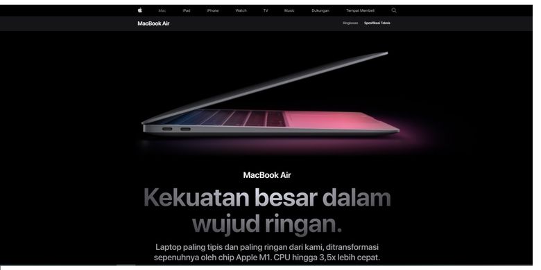 Wujud MacBook Air 2020 muncul di situs Apple Indonesia