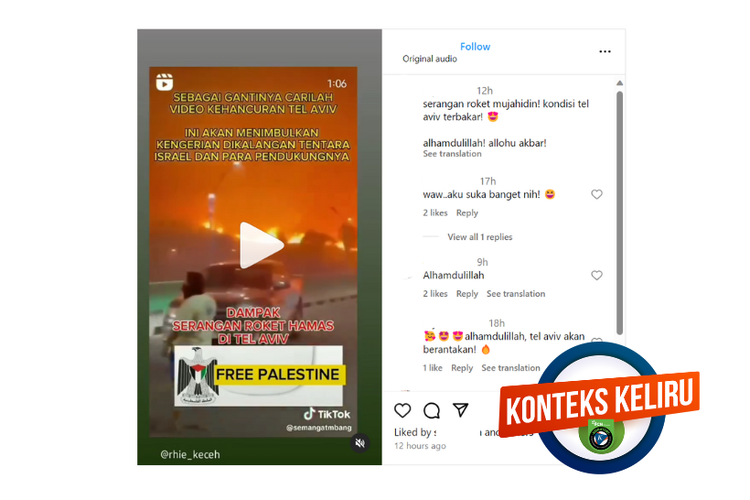 Konteks keliru, video kebakaran hutan Argentina diklaim dampak serangan Hamas ke Tel Aviv