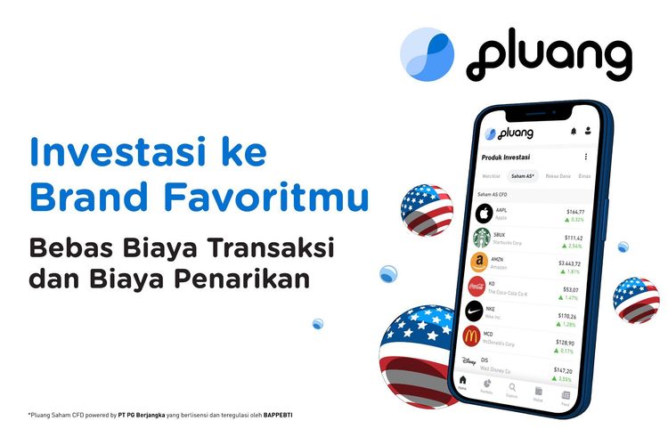 Pluang bekerja sama dengan PT PG Berjangka, sebuah perusahaan pialang berjangka Indonesia yang telah memperoleh izin Penyaluran Amanat Nasabah ke bursa Luar Negeri (PALN) dari Badan Pengawas Perdagangan Berjangka Komoditi Indonesia (BAPPEBTI), untuk meluncurkan produk saham AS dalam bentuk CFD.