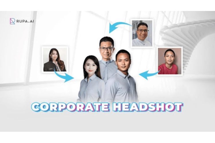 Perbandingan sebelum dan sesudah memakai Corporate Headshot
