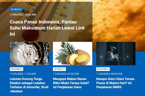 [POPULER SAINS] Pantau Suhu Maksimum Cuaca Panas di Indonesia | Letusan Gunung Tonga Ledakan Terbesar | Makan Nanas Bikin Mulut Gatal