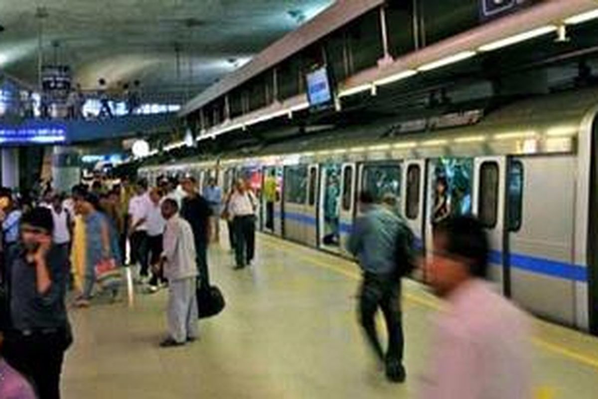 Stasiun Metro di New Delhi.