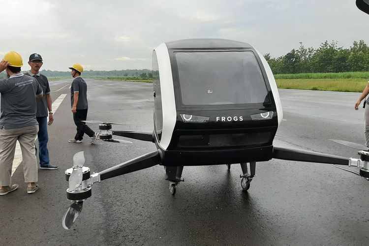 Frogs 282 Drone Taxi Pertama di Indonesia Uji Terbang di Lanud Gading, Playen, Gunungkidul Sabtu (7/3/2020)