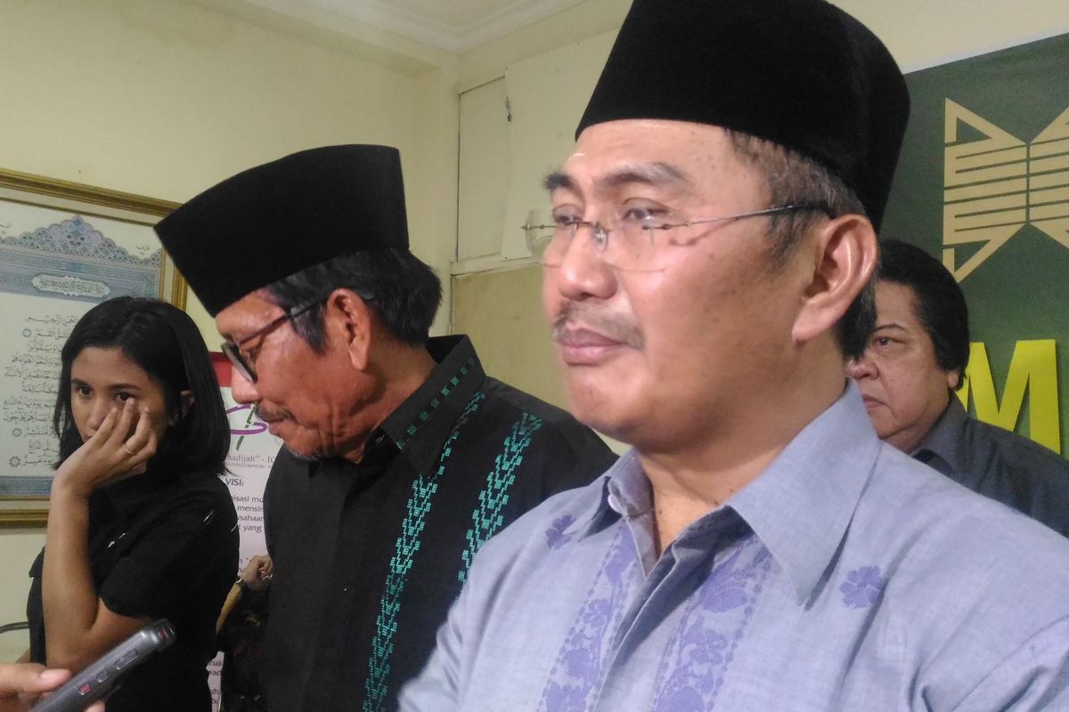 Ketua Ikatan Cendekiawan Muslim se-Indonesia (ICMI), Jimly Asshddiqie, di kantor ICMI, Jakarta Selatan, Senin (22/4/2019). 