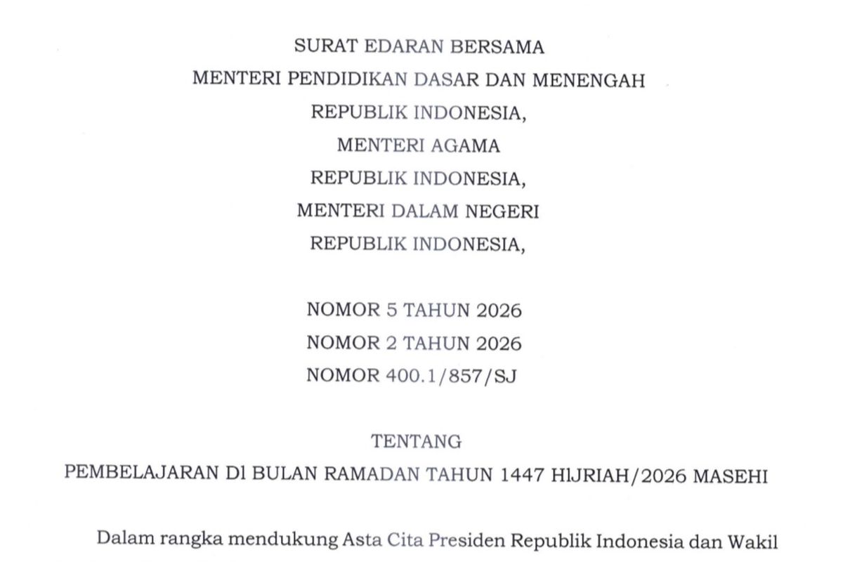 Pemerintah Terbitkan Pedoman Pembelajaran Ramadhan 2026 untuk Sekolah dan Daerah