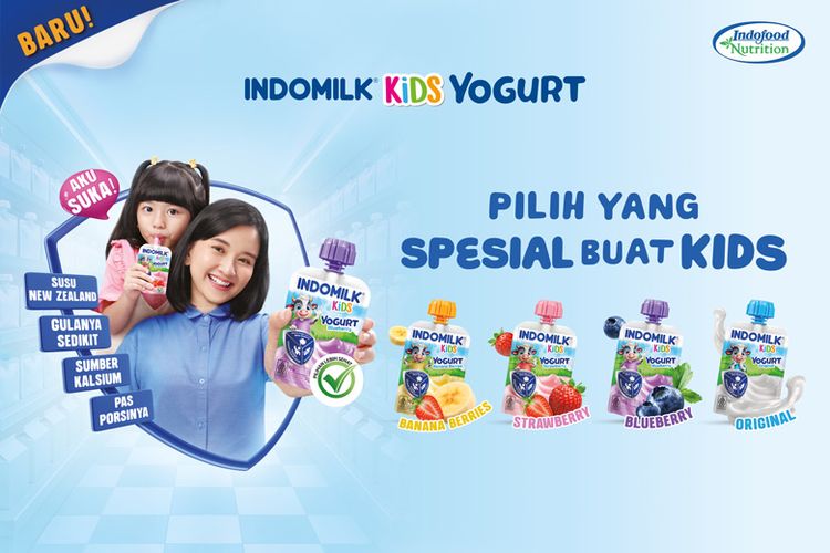 Varian rasa yang ada pada produk Indomilk Kids Yogurt.