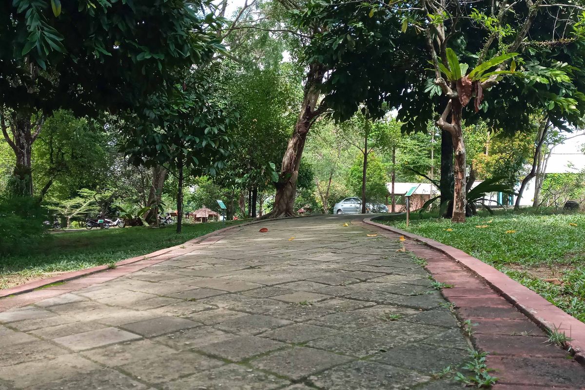 Jogging track di Taman Bukitbaru, Kota Pangkalpinang, Kepulauan Bangka Belitung  Senin (27/11/2023).