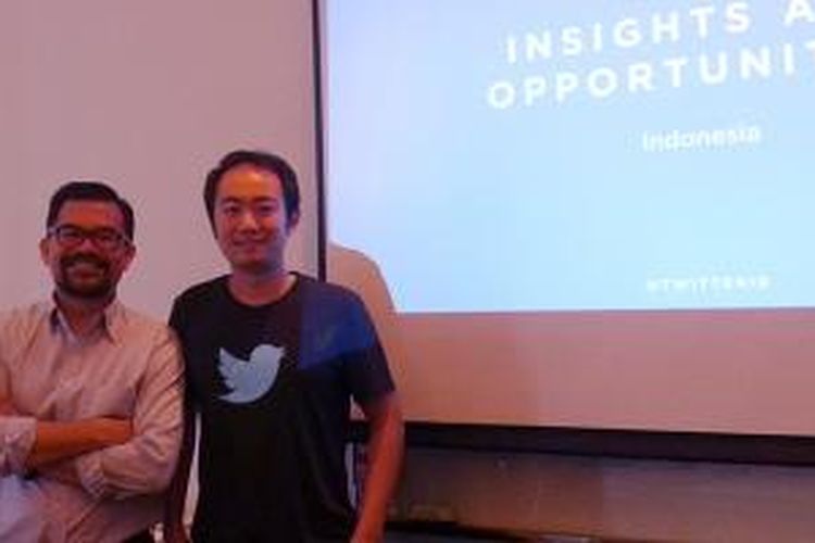 Country Business Head Twitter Indonesia Roy Simangunsong (kiri) dan Social Analytics Lead Twitter Asia Pacific Tianyu Xu