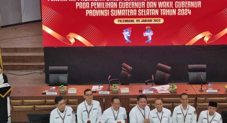 KPU Tetapkan Herman Deru-Cik Ujang Jadi Gubernur-Wakil Gubernur Sumsel 2025-2030