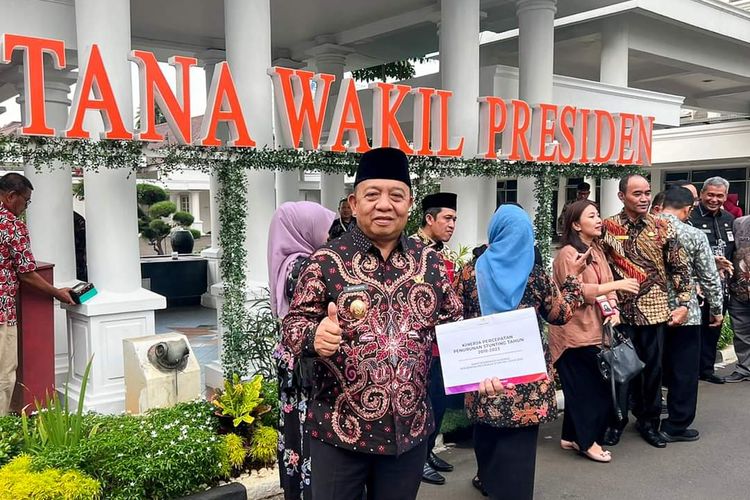 Wabup Seluma Gustianto saat menghadiri Rakornas Percepatan Penurunan Stunting yang digelar di Istana Wakil Presiden, Jakarta, Jumat (6/10/23).