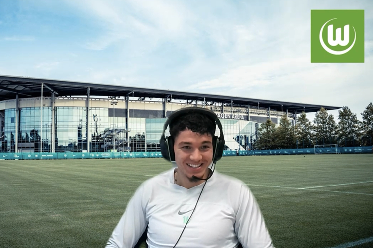 Pemain Wolfsburg berdarah Indonesia, Jenson Steels, berbicara kepada wartawan secara daring dalam sesi Bundesliga Media Roundtable, Selasa (9/12/2025).