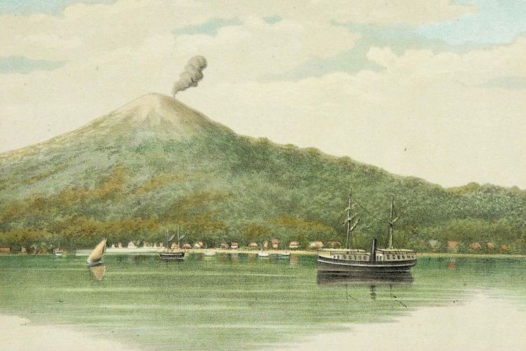 Lukisan Pulau Ternate pada abad ke-19.                    