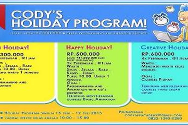 Cody App Academy menyelenggarakan program kursus programming untuk mengisi hari libur anak