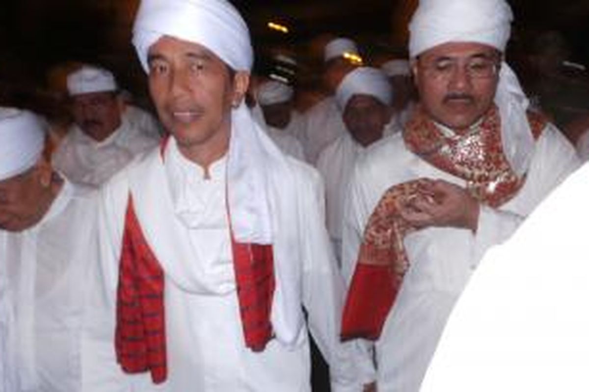 Gubernur DKI Jakarta Joko Widodo di malam takbiran. Senin (14/10/2013).
