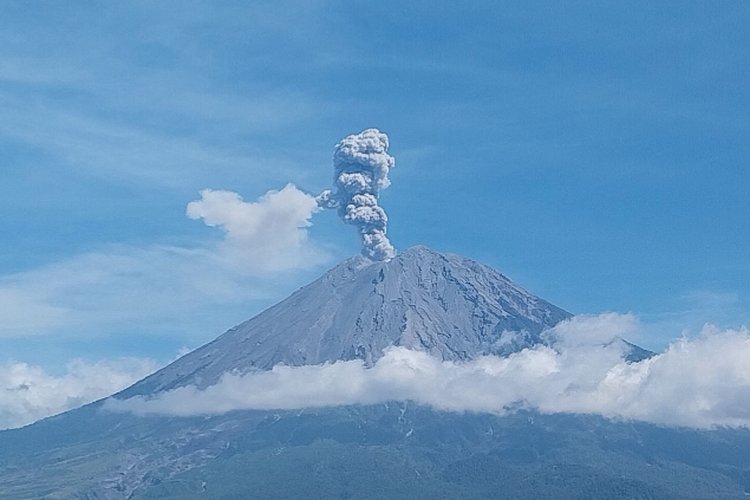 Gunung Semeru Meletus 8 Kali, Semburan Kolom Abu Capai 1.000 Meter