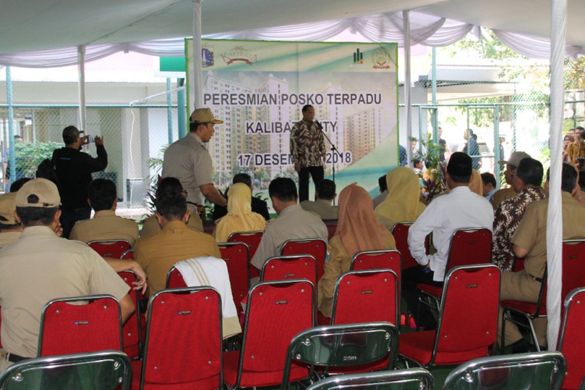 Peresmian Posko Terpadu Apartemen Kalibata City, Senin (17/12/2018).