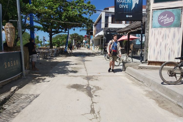 Kondisi sejumlah tempat wisata di Gili Trawangan pasa ada siaga darurat penanganan corona