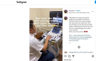 Tangkapan layar soal unggahan warganet yang menderita jantung rematik.