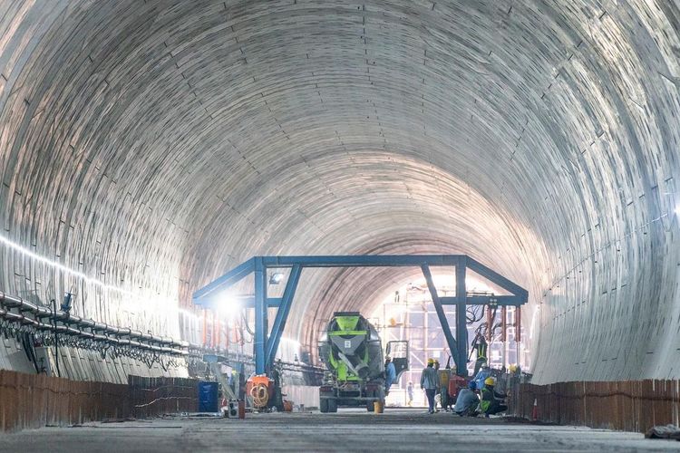 Penampakan tunnel 1 kereta cepat jakarta bandung saat masih proses konstruksi