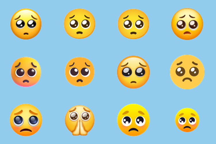 Ilustrasi emoji memohon